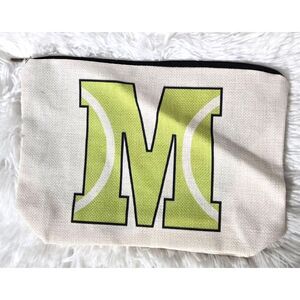 Tennis Initial "M" Personalized Makeup Bag Monogram Cosmetic Toiletry Bag